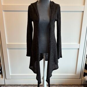 Elegant Black Hooded Women's Sweater